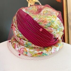 Terry B. Vintage Art Deco Cloche Bucket Turban Hat Union Made In The USA